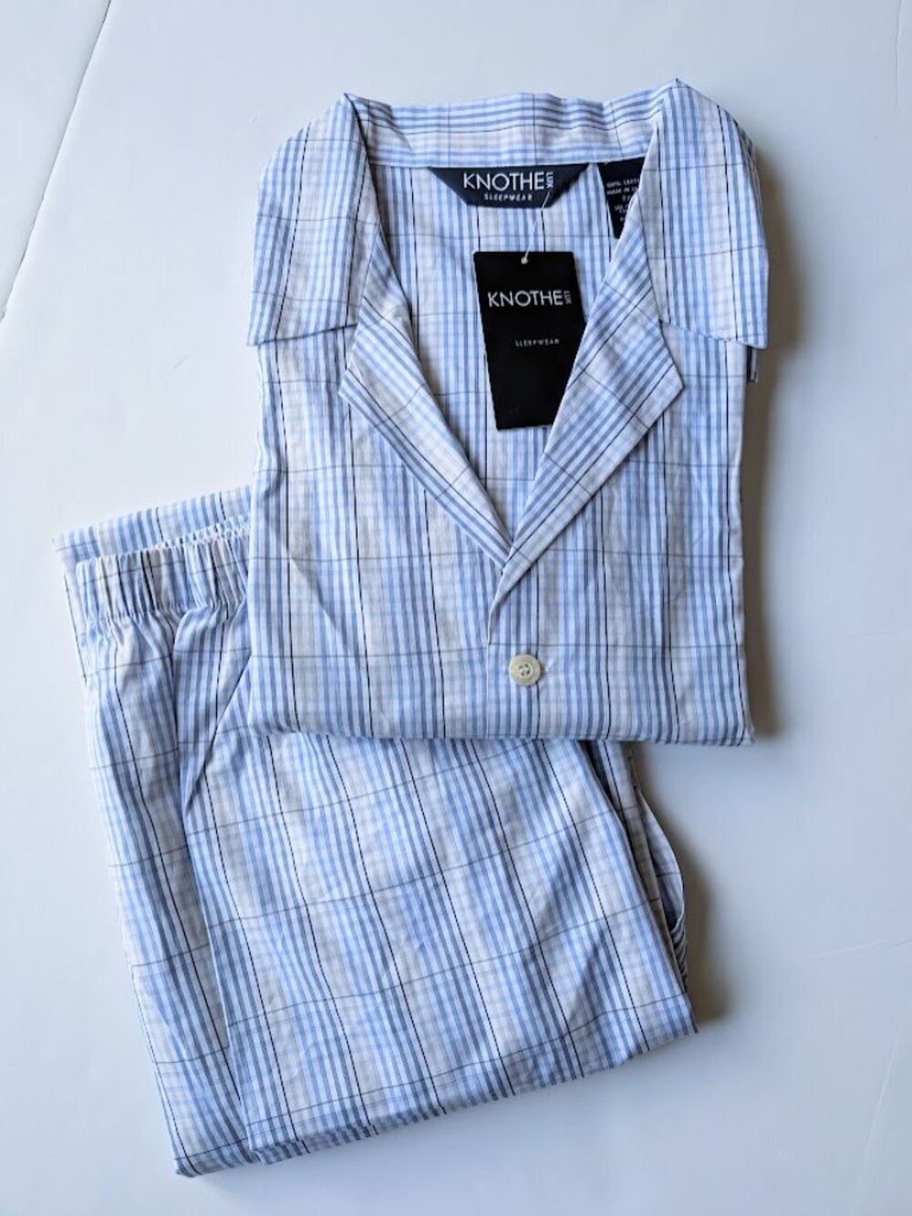 NWT Knothe Mens Lux Sleepwear 100% Cotton 2-Piece Pajama Set Size: 2XL